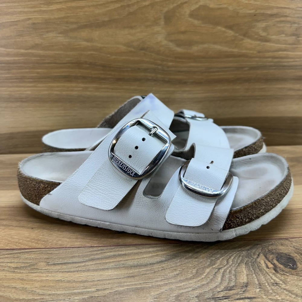 Birkenstock Arizona Big Buckle Cream White Sandals Womens 8 W EU 39 - Picture 5 of 9